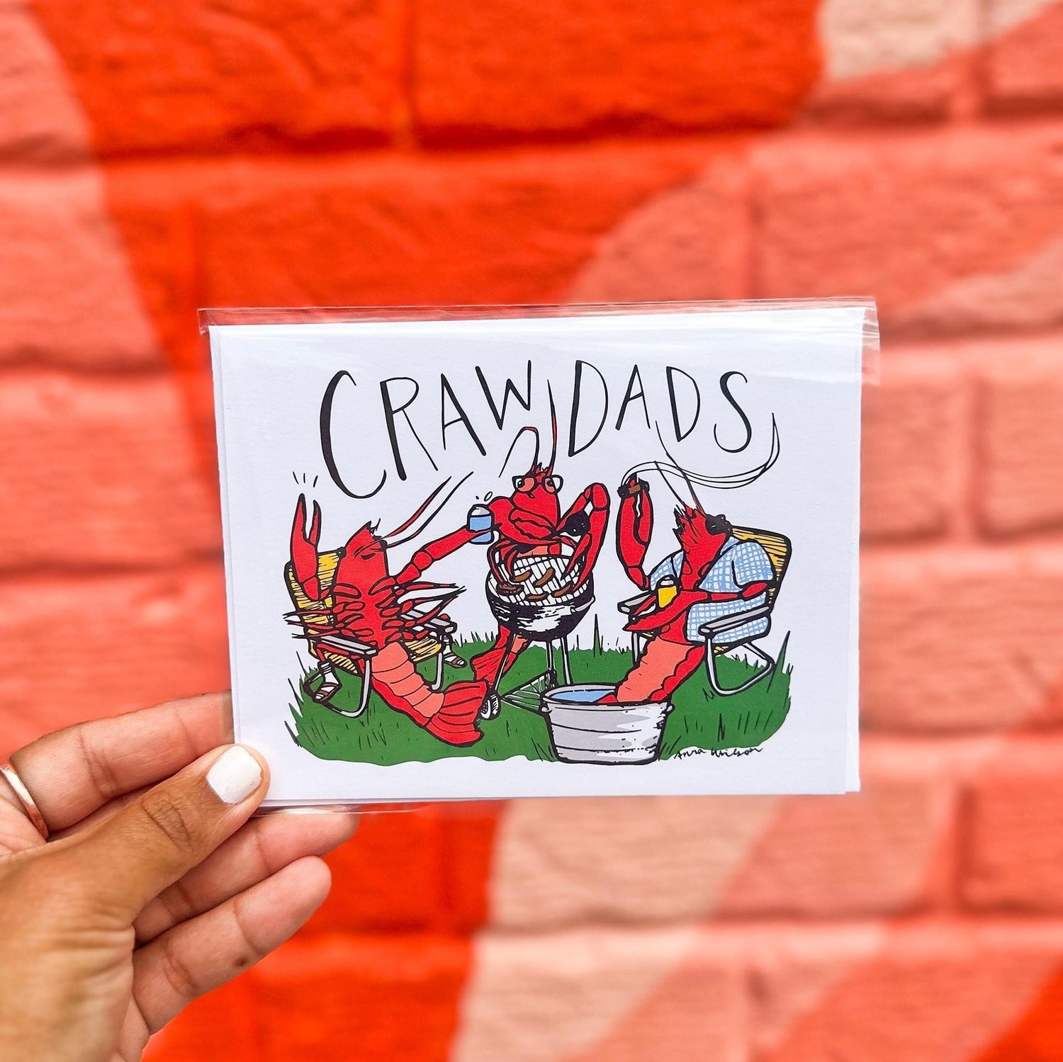 crawdads greeting card