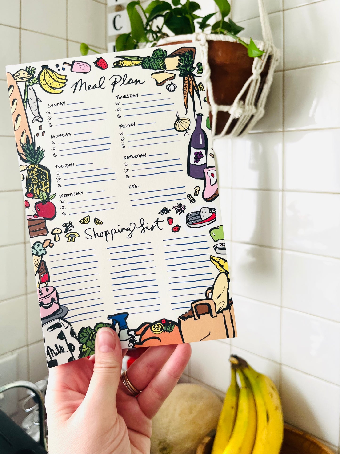 Meal Planner & Shopping List Notepad