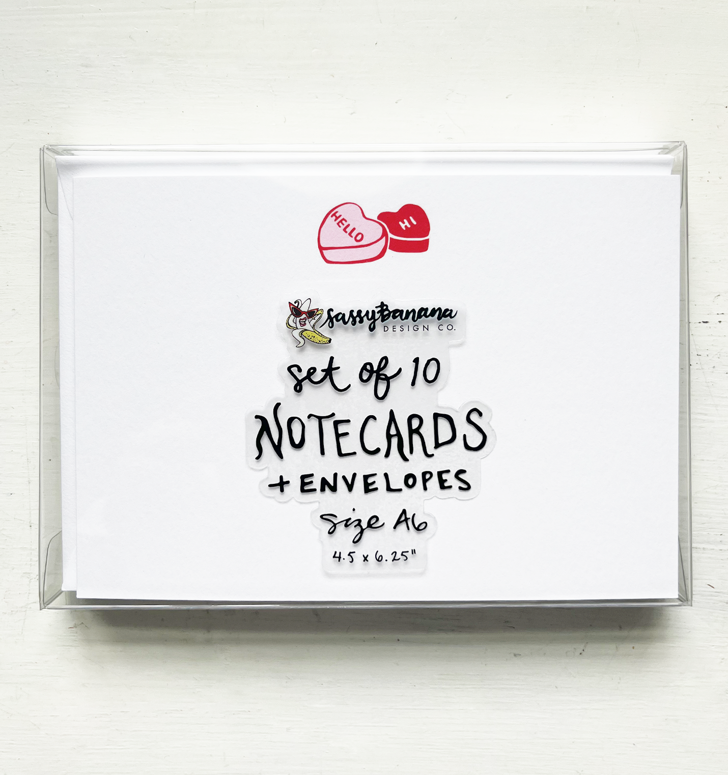 Hello Hearts Note Card Set of 10