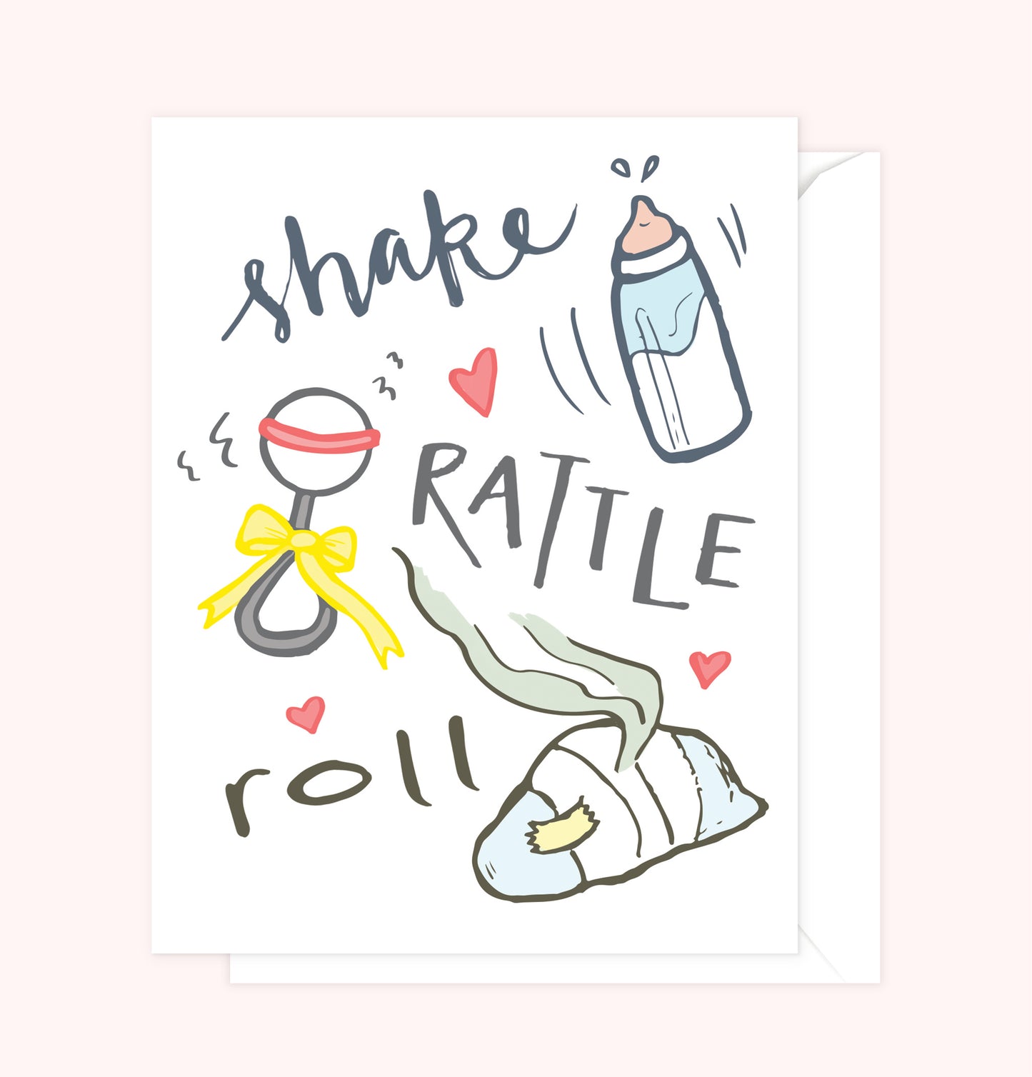 "Shake, Rattle, Roll" Baby Card