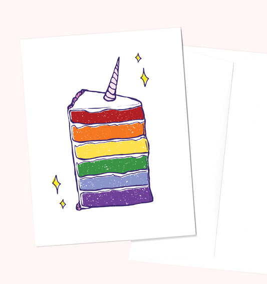 "Rainbow Unicorn Cake" Card