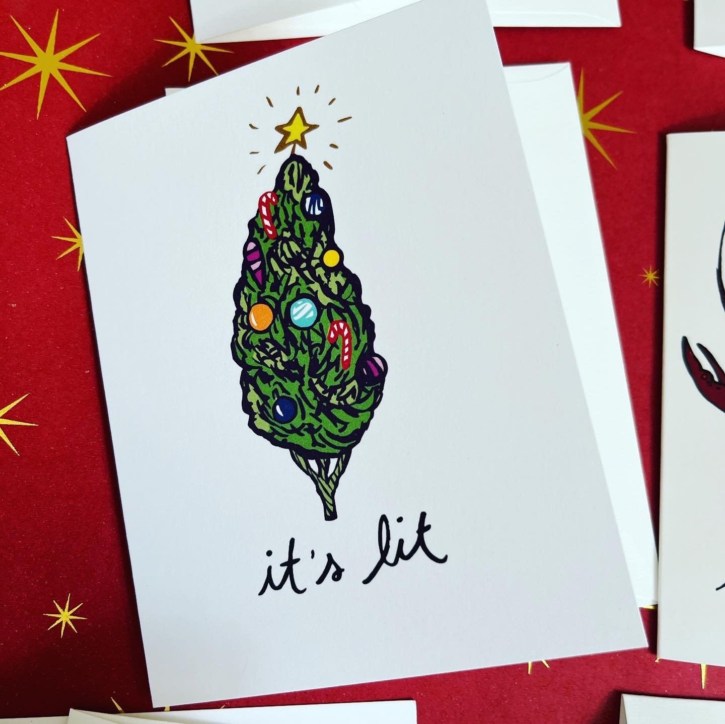 "It's Lit" Christmas Nug Holiday Card